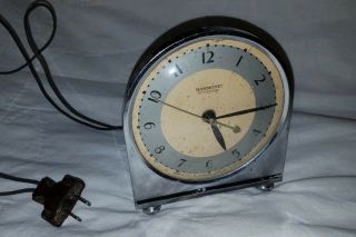 Vintage Electric Hammond Synchronous Alarm Clock,  Art Deco,