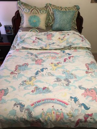 Vintage 1984 G1 My Little Pony Mlp Twin Bed Sheet Set Flat Fitted Rare Htf Ec