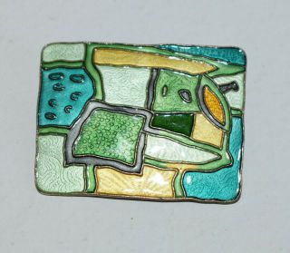 David Andersen Sterling Silver 925 Enamel Four Seasons Spring Brooch Norway