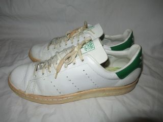 Adidas Stan Smith Vintage Sneakers White × Green Made In France Sz 9 Ultra Rare