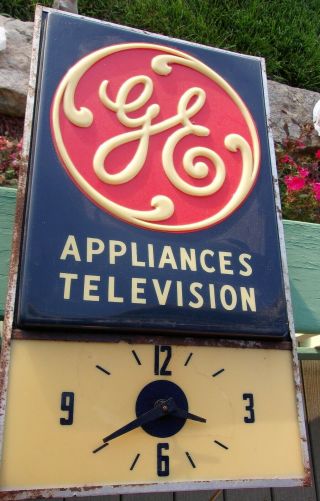 Vintage General Electric G.  E.  Advertising Dealer Clock,