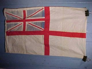 Wwii Era British Royal Navy White Ensign Flag 34 X 19