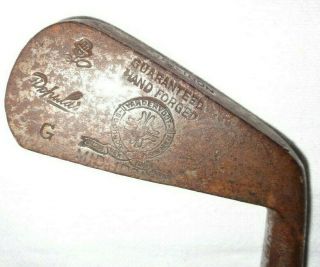 Set of Antique Hickory WOOD shaft Golf Clubs and Vintage Canvas Bag 4