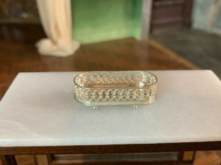 Artisan Miniature Dollhouse Antique 1880s Sterling Silver Bread Basket Footed
