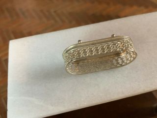 Artisan Miniature Dollhouse ANTIQUE 1880s Sterling Silver Bread Basket Footed 6