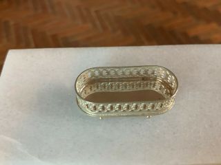 Artisan Miniature Dollhouse ANTIQUE 1880s Sterling Silver Bread Basket Footed 9