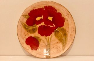 Vintage Fleur Rustique Dinner Plates W/ Red Poppies.