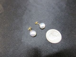 14K TAHITIAN PEARL EARRINGS VINTAGE NATURAL 10MM DAY NIGHT 2