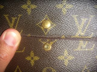 Vintage Louis Vuitton Monogram Wallet Checkbook Card Holder - FRANCE 7