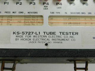 Hickok Western Electric KS - 5727 - L1 Vintage Tube Tester or Restoration 3