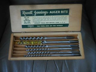 Vintage Russell Jennings Brace Auger Drill Bits 32 - 1/2 Quarter Wood Boring 100