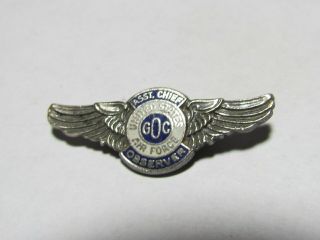 Vintage Military Sterling Silver Enamel Air Force Asst Chief Goc Badge Medal