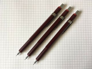 Set of Vintage Mechanical Pencils Rotring 400 :: 0.  5 & 0.  7 & 0.  9 mm :: NOS 6