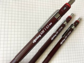 Set of Vintage Mechanical Pencils Rotring 400 :: 0.  5 & 0.  7 & 0.  9 mm :: NOS 8
