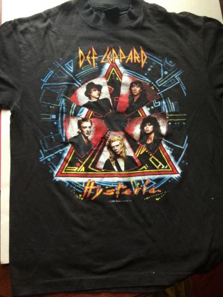 Vintage 1988 Def Leppard Hysteria Tour T Shirt Tee Usa