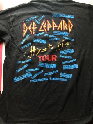 VINTAGE 1988 DEF LEPPARD Hysteria Tour T Shirt Tee USA 3