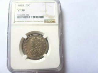 Very Rare Silver Quarter 1/4 Dollar 1811 Capped Bust Ngc Vf30