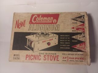 Vintage Coleman Model 5404 Aluminum Lp Gas Picnic Stove Camp Camping Usa