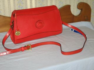 Vintage Dooney & Bourke Awl Red Crossbody Bag All Leather Without Tag