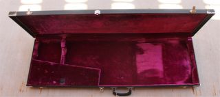 70 ' s Vintage 1970 Rickenbacker / Gibson Hardshell Bass Case Black/Purple Lining 7