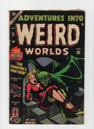 Adventures Into Weird Worlds 22 Vintage Marvel Atlas Comic Pre - Hero Horror 10c