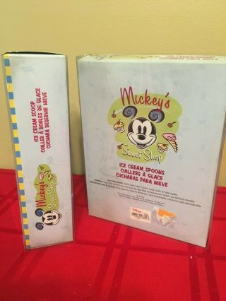 Mickey ' s Sweet Shop Ice Cream Spoons and Scoop Vintage Rare Disney Store NIB 3