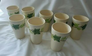 Vintage Set Of 8 Franciscan Ivy Tumblers,  12 Ounces Each,  Without A Green Line