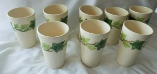 Vintage SET OF 8 FRANCISCAN IVY Tumblers,  12 ounces each,  without a green line 3