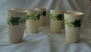Vintage SET OF 8 FRANCISCAN IVY Tumblers,  12 ounces each,  without a green line 6