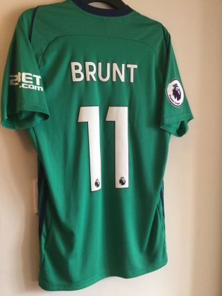 WBA FC Chris Brunt Player Issue Match Worn Rare Green Away Squad signed shirt 2
