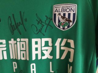 WBA FC Chris Brunt Player Issue Match Worn Rare Green Away Squad signed shirt 6