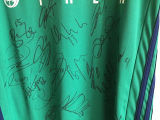 WBA FC Chris Brunt Player Issue Match Worn Rare Green Away Squad signed shirt 7