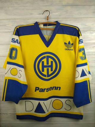 Brodmann Hockey Club Davos Hockey Jersey Switzerland Vintage Retro Adidas