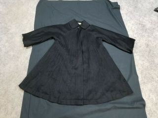Vintage Lilli Ann swing Black mohair wool coat 50s 1 button 2