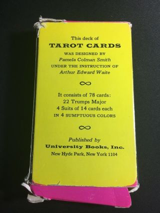 Vintage 1960s University Books Rider Waite Tarot Cards Deck San Francisco 3