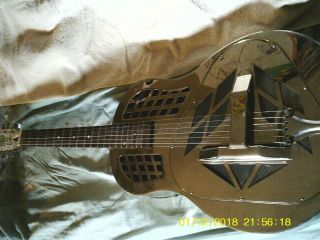 Regal RC - 50 ANTIQUED NICKEL PLATED BODY TRICONE GUITAR 3
