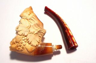 Vintage CAO MEERSCHAUM Carved Estate Pipe Handcrafted w/Case 5