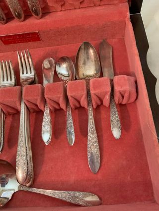 National Silver Co A1 Roses And Leaf Silverware 62 Piece Silverplate 5