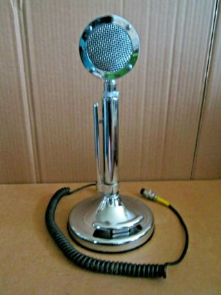 Vintage Astatic Silver Eagle Microphone And Stand,  4 Pin