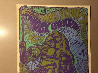 Moby Grape The Ark 2nd Printing 1967 Vintage Poster Pin Up Baltimore 3