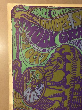 Moby Grape The Ark 2nd Printing 1967 Vintage Poster Pin Up Baltimore 5