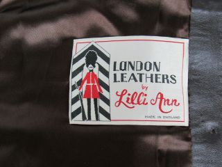 VTG 1960s MOD LILLI ANN LONDON LEATHERS FAUX FUR COAT & BELT SATIN LINING 2