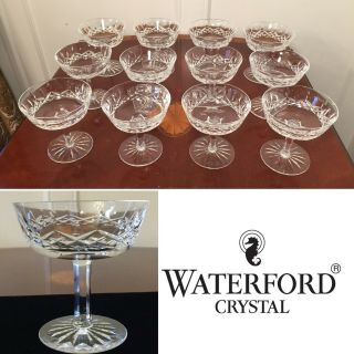 Set Of 12 True Vintage Waterford Crystal Lismore Champagne Wine Sherbet Glasses