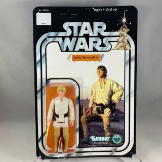 1977 Star Wars Vintage Luke Skywalker Figure Moc Custom W/ Display Case