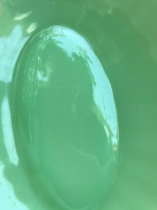 Rare Antique Early Fenton Jadeite Jade Glass Scalloped Green Bowl Plate HTF 5