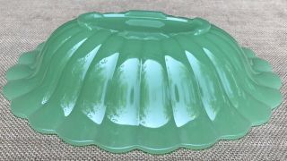 Rare Antique Early Fenton Jadeite Jade Glass Scalloped Green Bowl Plate HTF 7