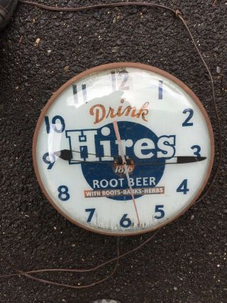 Vintage Pam Lighted Advertising Drink Hires Root Beer Clock