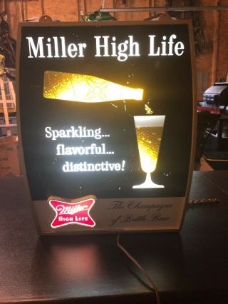Vintage Miller High Life Beer Motion Lighted Sign Bottle P0uring Antique Nr