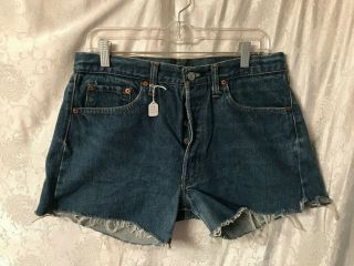 Vintage Levi Strauss 501 Button Fly Shorts Red Line Waist 34 " 1aa