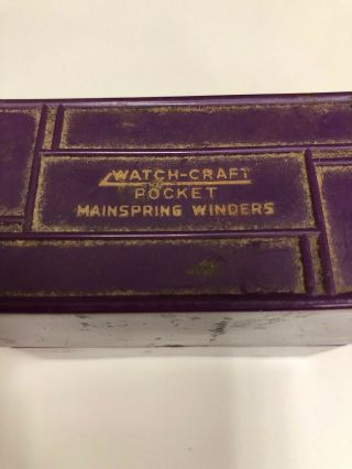 Vintage Set Of 6 Watch - Craft Pocket Watch Mainspring Winders W/Case 3